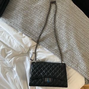 Black quilted crossbody bag